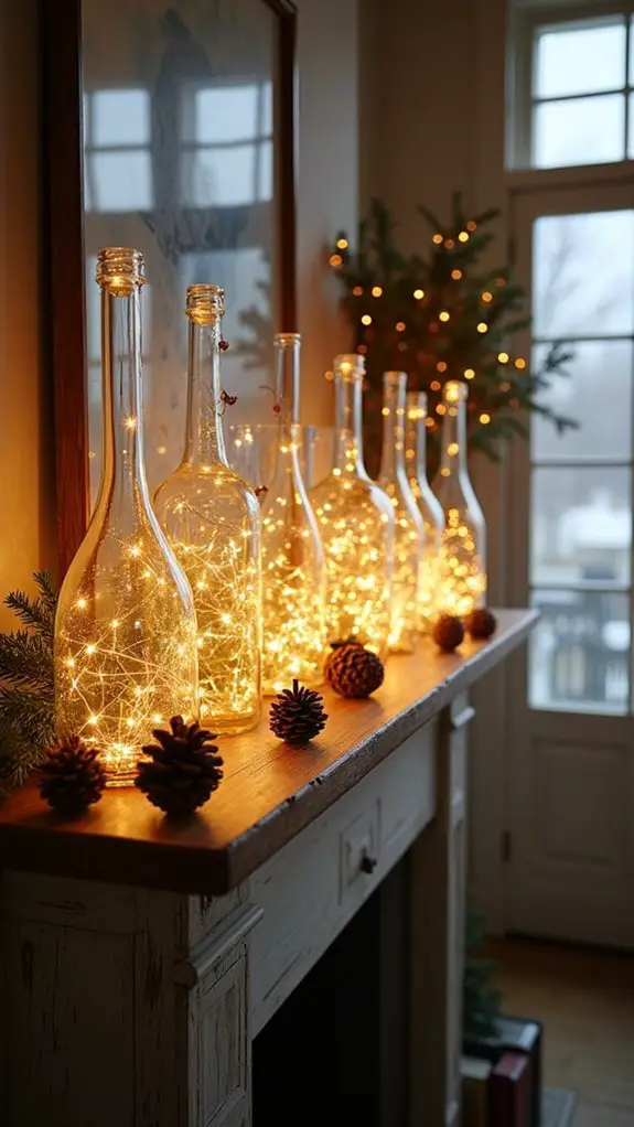elegant vases with lights