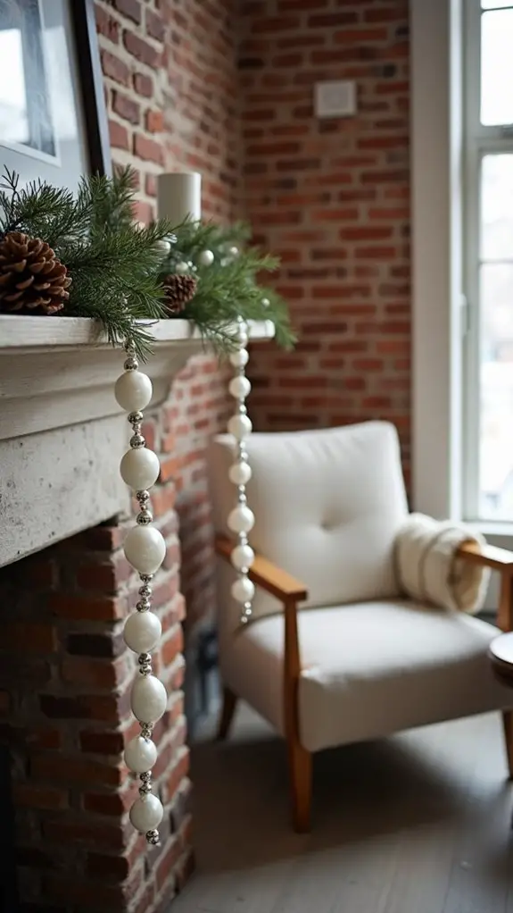 elegant white beaded garland