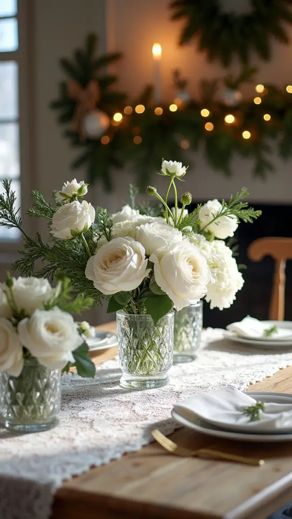 elegant white floral arrangements