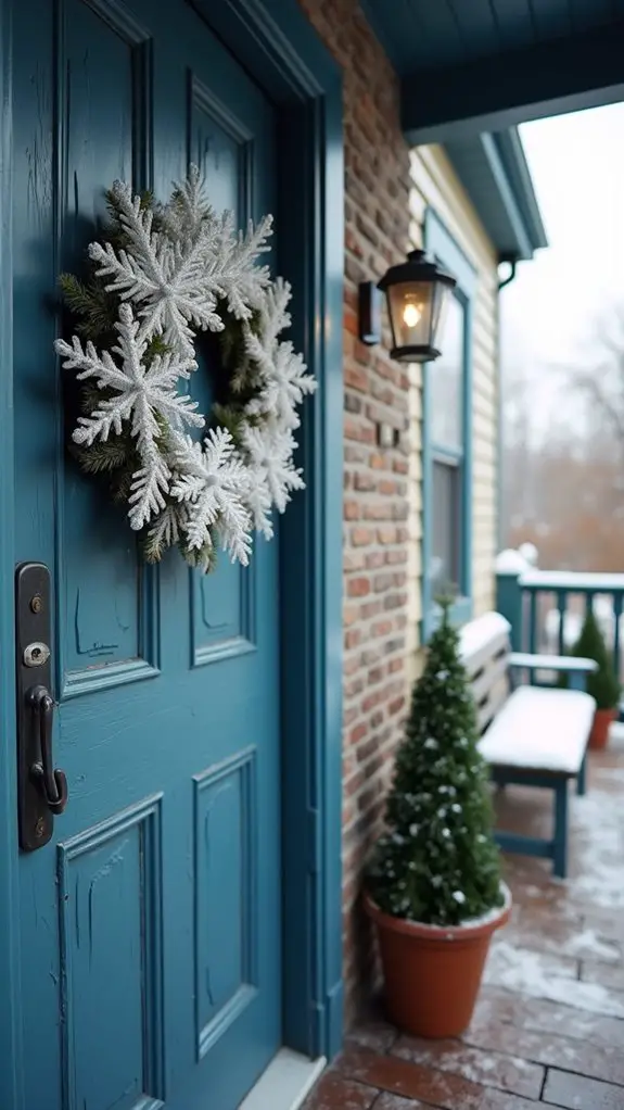 elegant winter door decor
