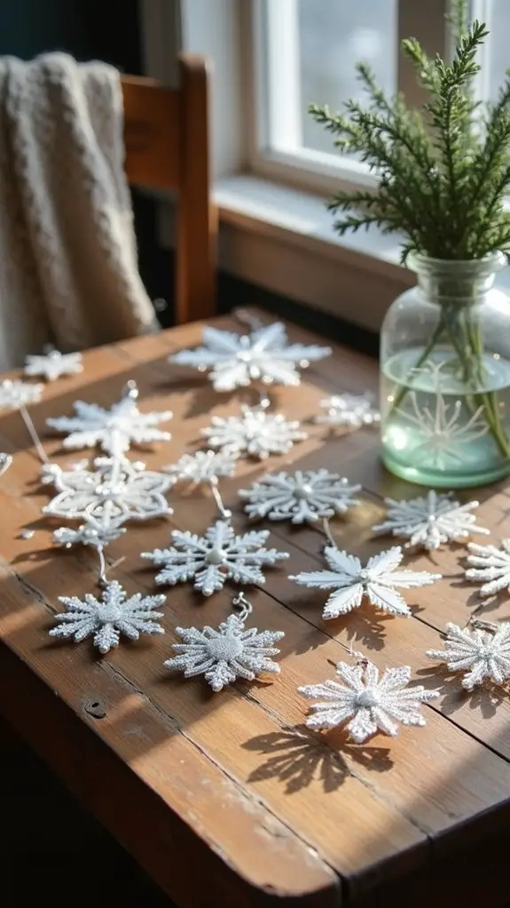 elegant winter snowflake ornaments