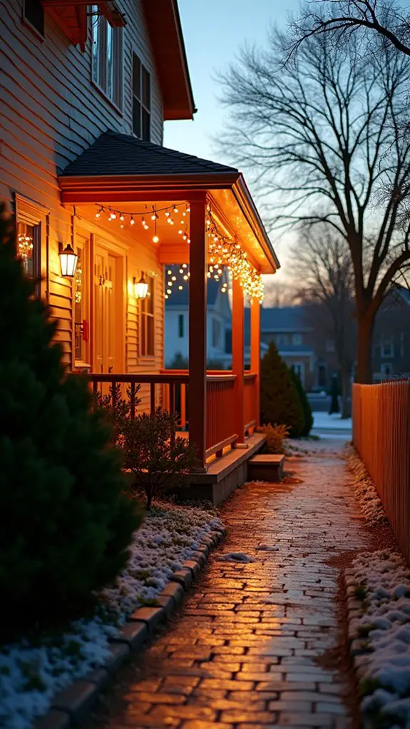 elevated festive roof lighting
