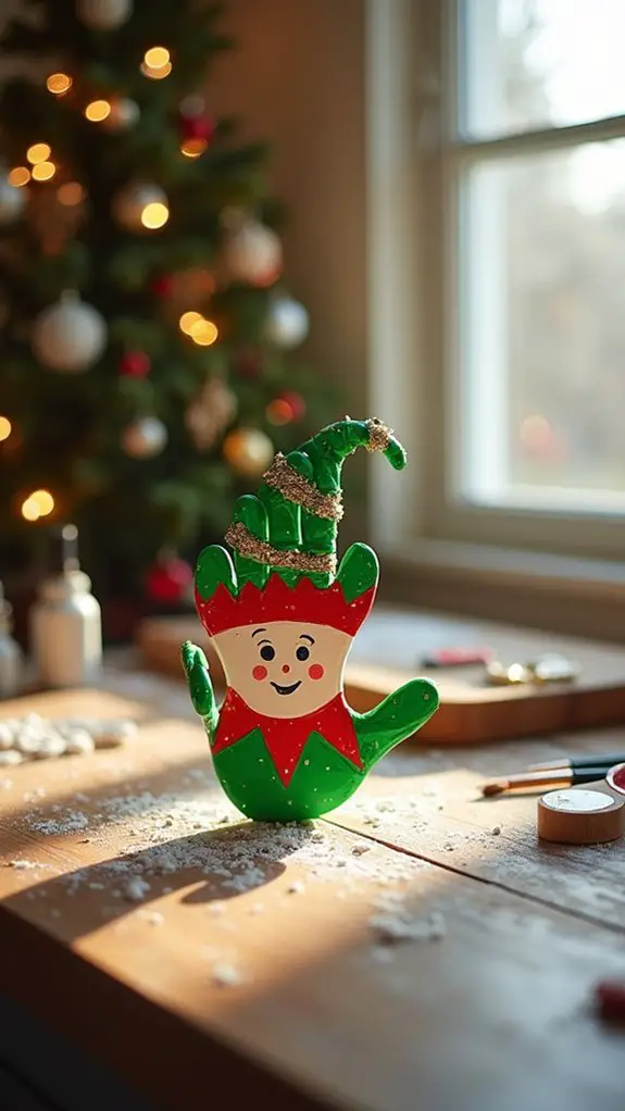elf handprint ornament craft