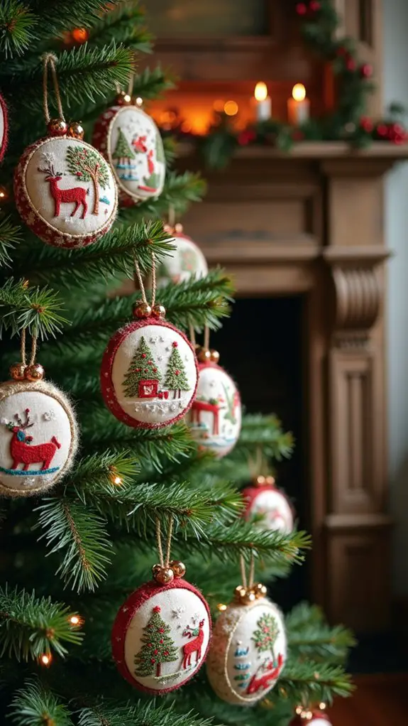 embroidered personalized holiday ornaments