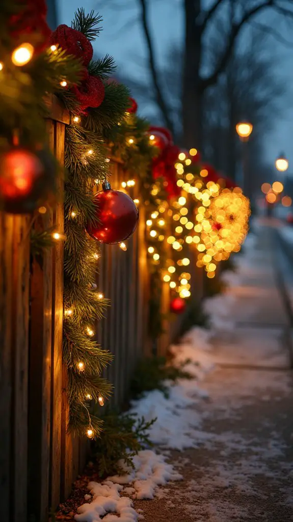 enchanting festive lighted fence