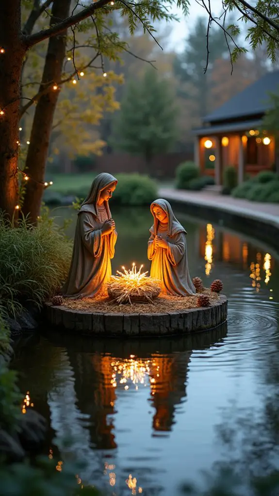 enchanting floating nativity display