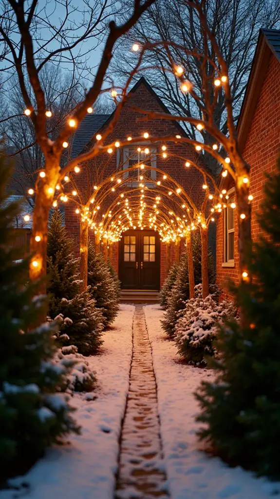 enchanting holiday light pathway