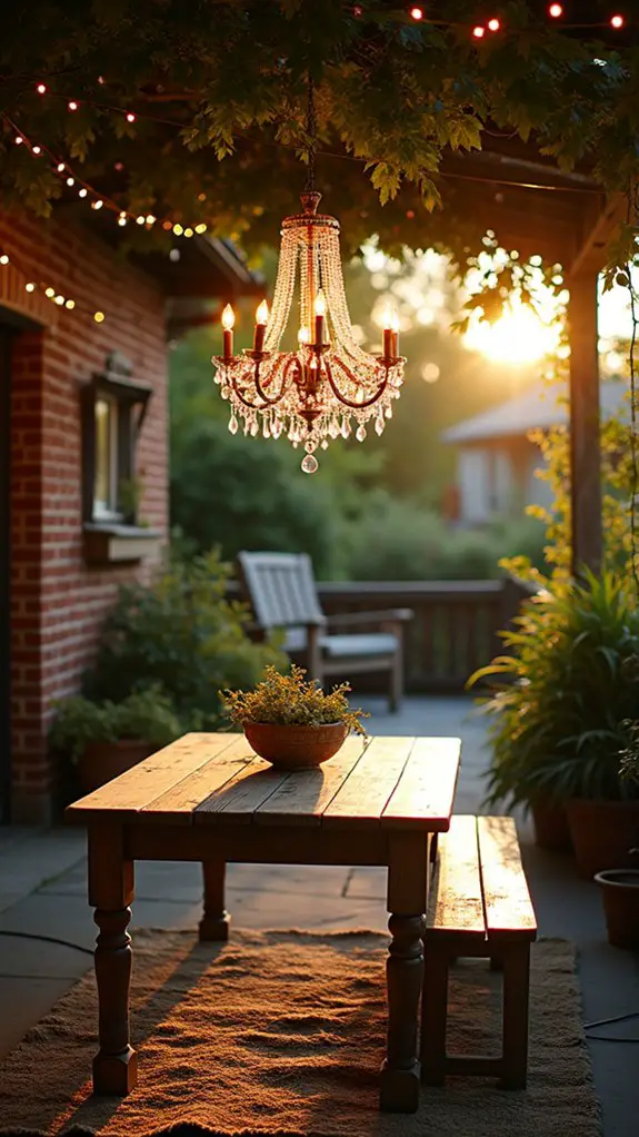 enchanting outdoor chandelier ambiance