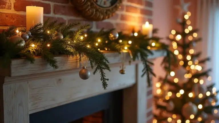 18 Ethereal Christmas Mantle Ideas With Soft Light and Subtle Glamour ethereal christmas mantle decor