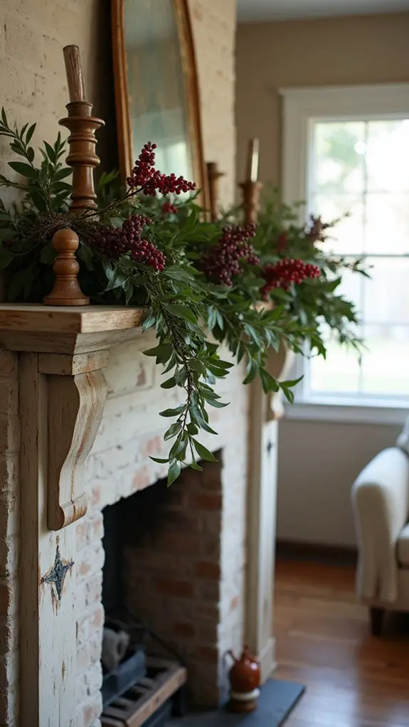 eucalyptus and berry decor