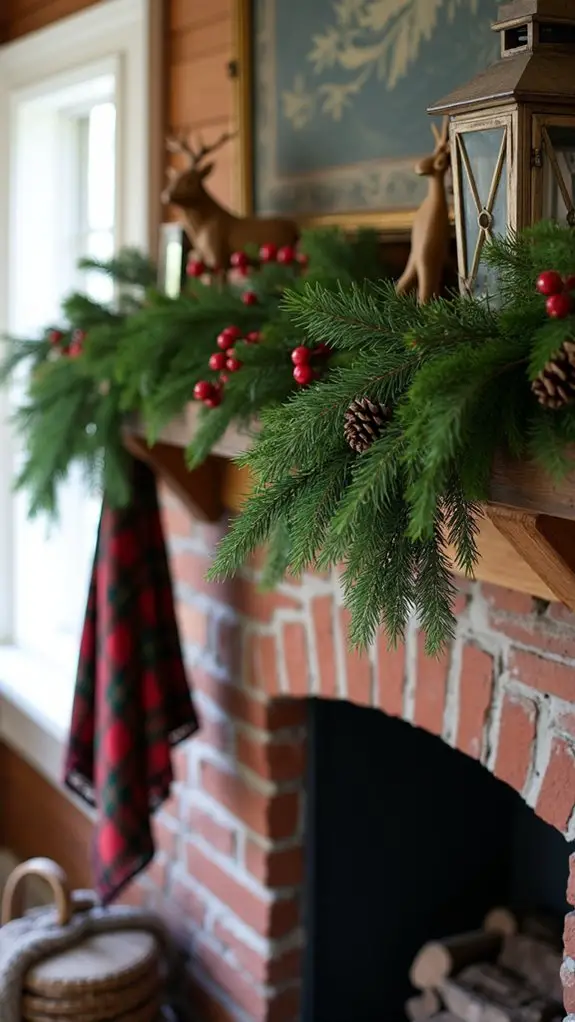 evergreen swag with berries