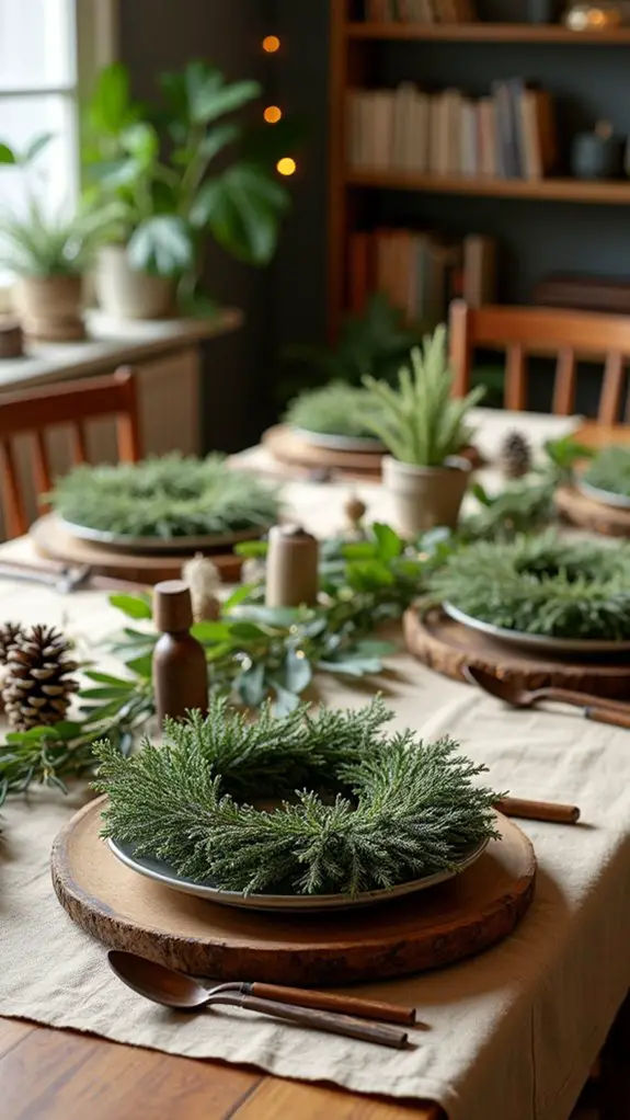 evergreen wreath holiday decor