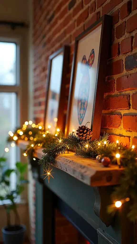 fairy lights enhance wall art