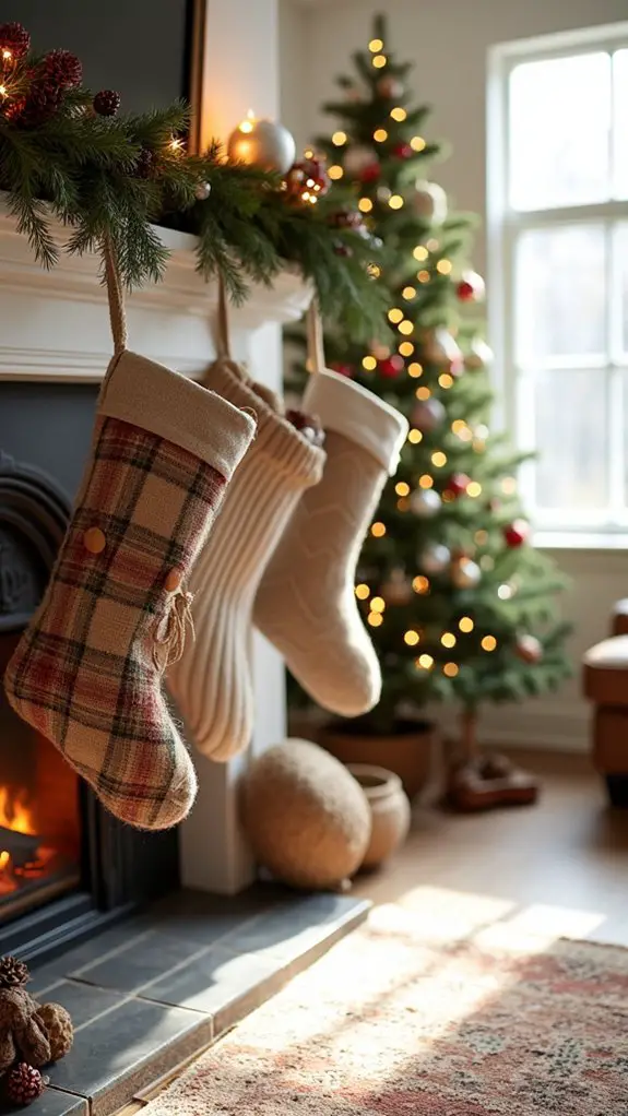 farmhouse stockings enhance decor