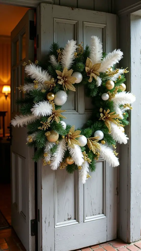 feathers glitter bold statement