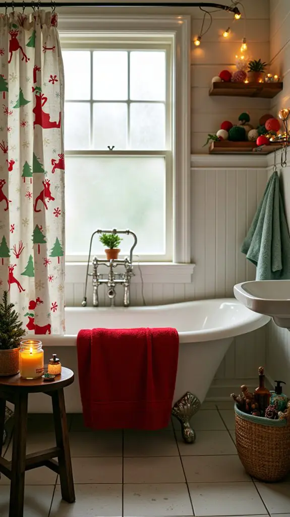 festive bathroom holiday decor