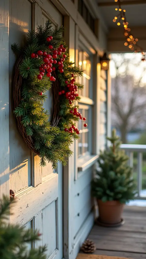 festive berry pine wreath