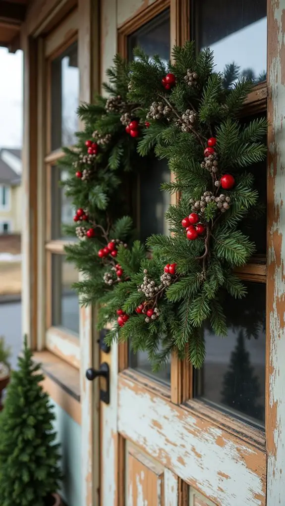 festive berry wreath creation