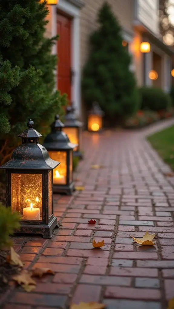 festive candle lantern pathways