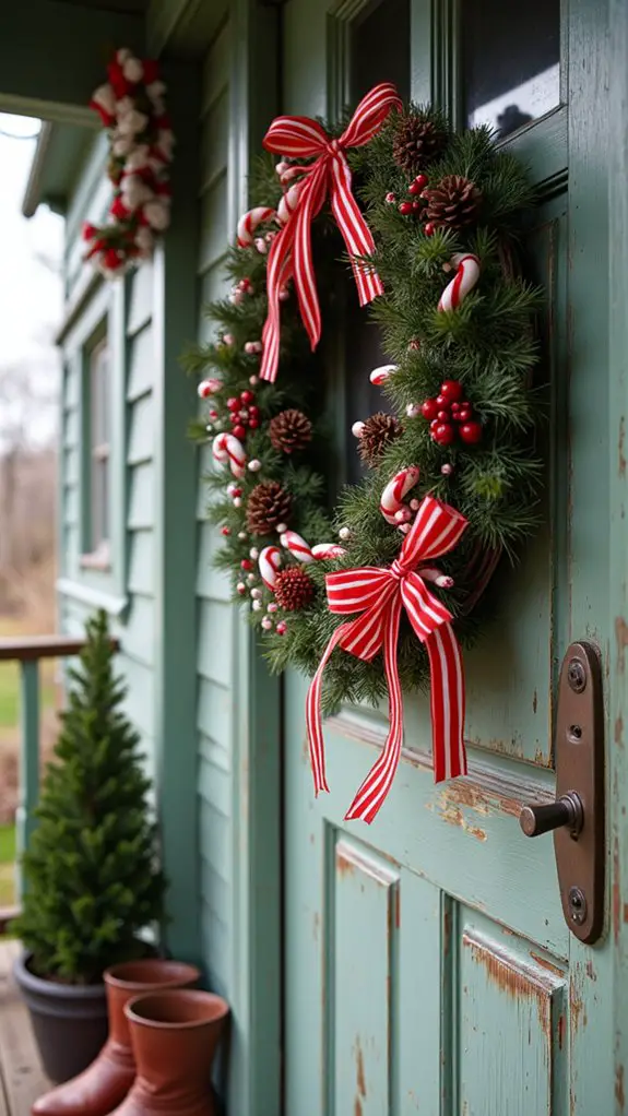 festive candy cane decor