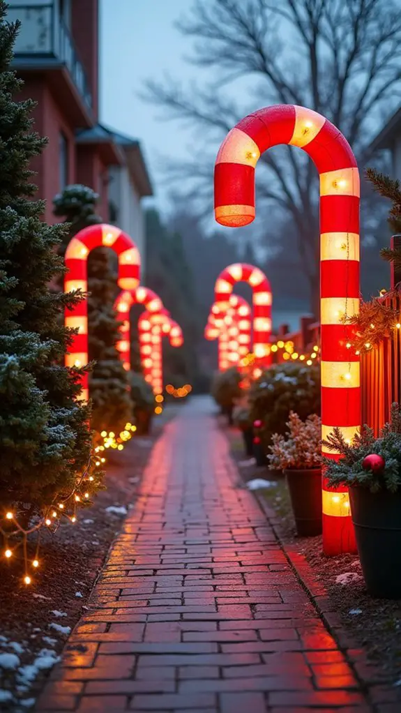 festive candy cane decorations