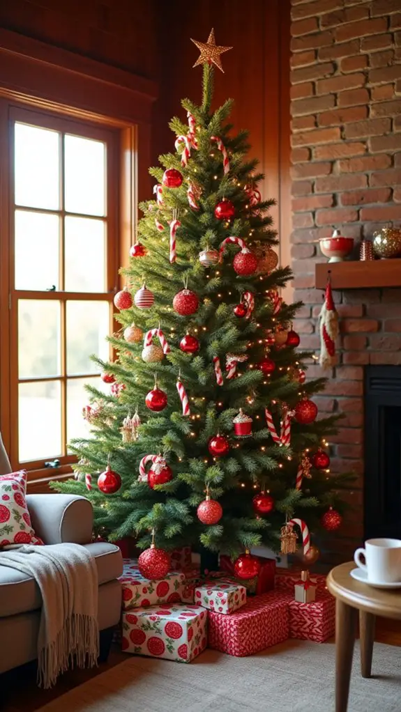 festive candy cane decorations