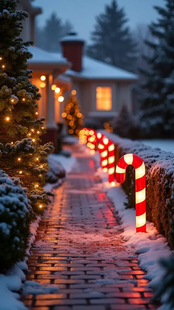 festive candy cane lights