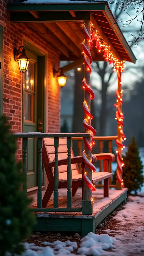 festive candy cane lights