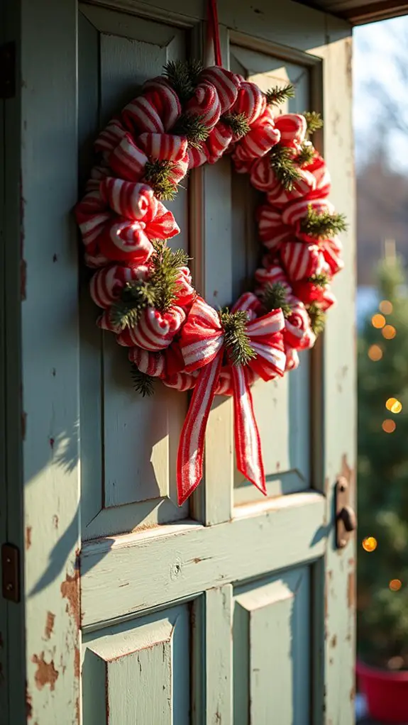 festive candy cane wreath