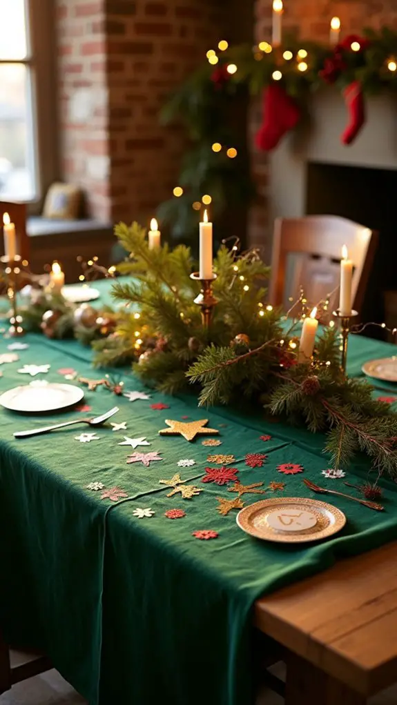 festive confetti table decoration