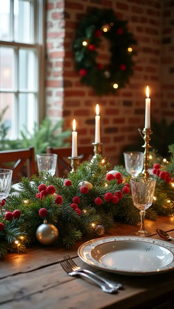 festive cranberry pine centerpiece