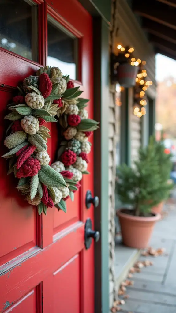 festive fabric scrap wreath
