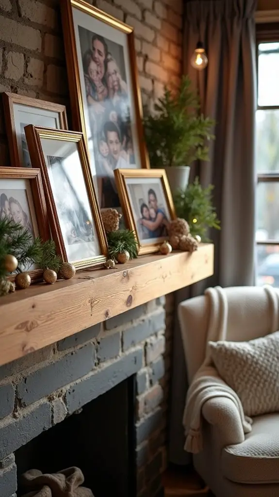 festive family photo display