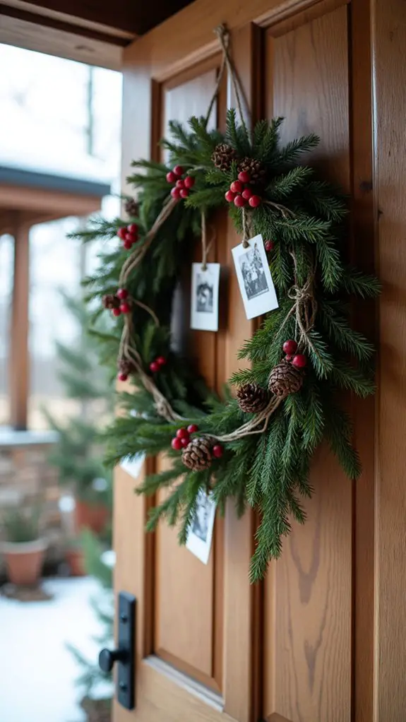 festive family photo wreath