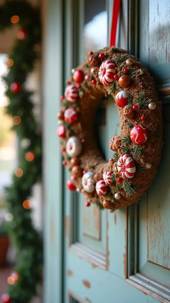 festive faux gingerbread wreath