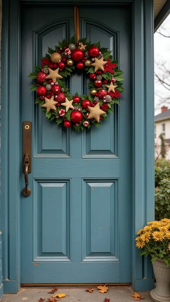 festive felt ornament wreath