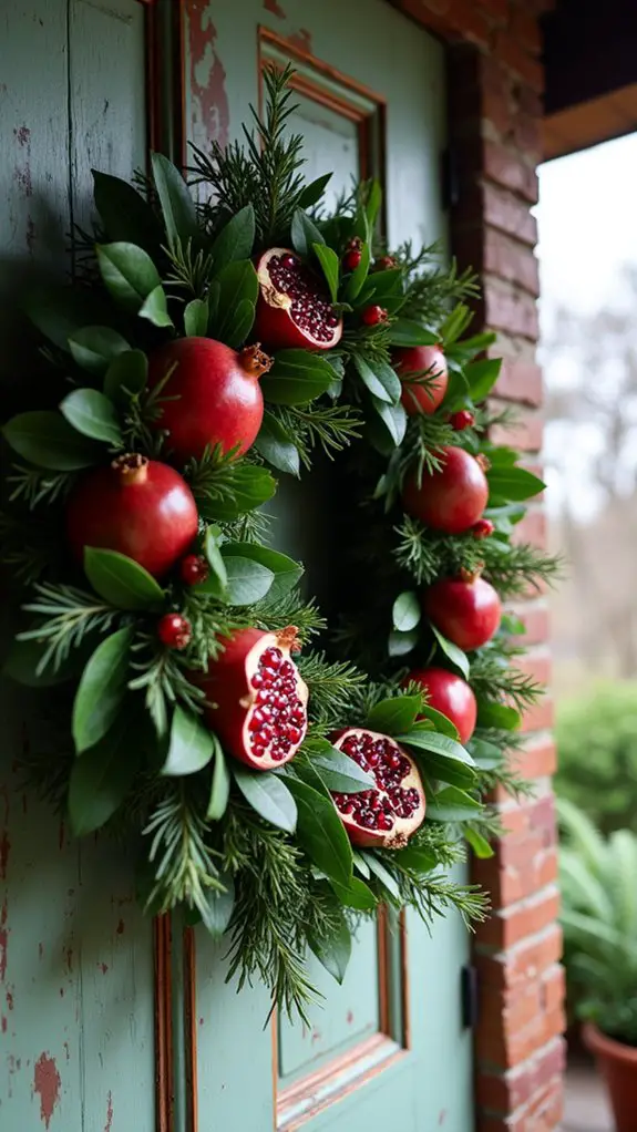festive foliage with pomegranates