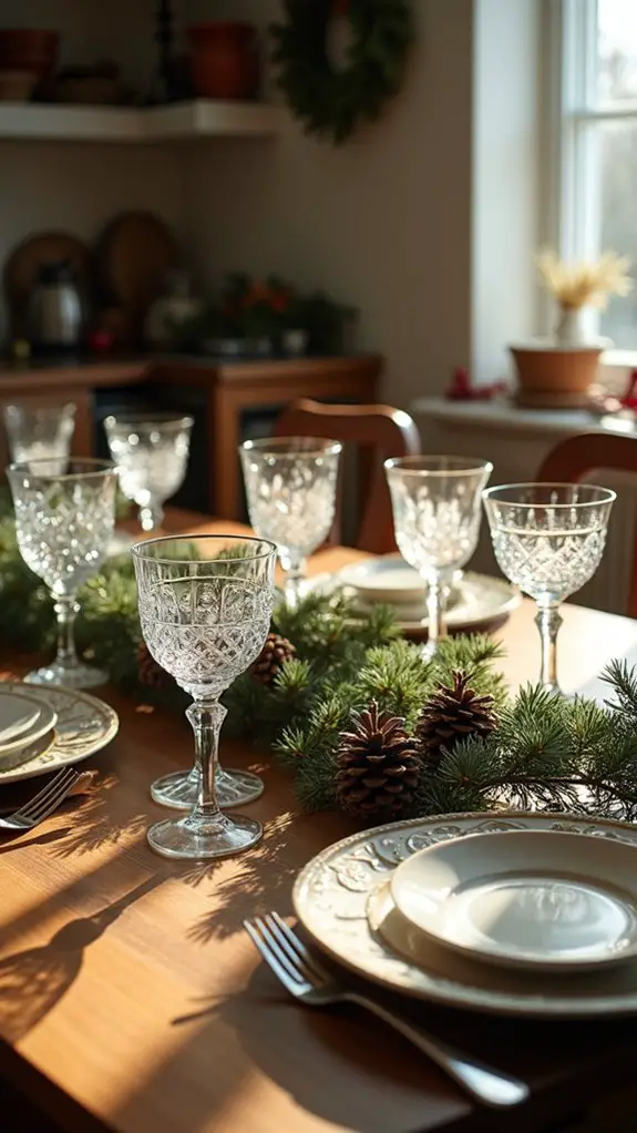 festive glassware enhances ambiance