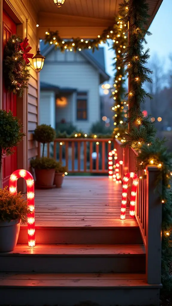 festive glowing porch decorations