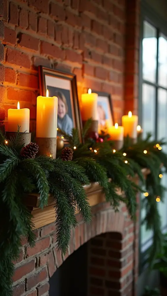 festive greenery and candles