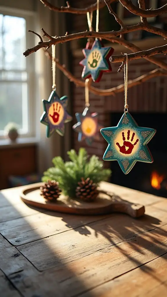 festive handprint ornament craft