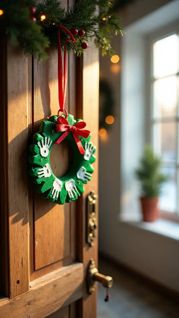 festive handprint ornament creation