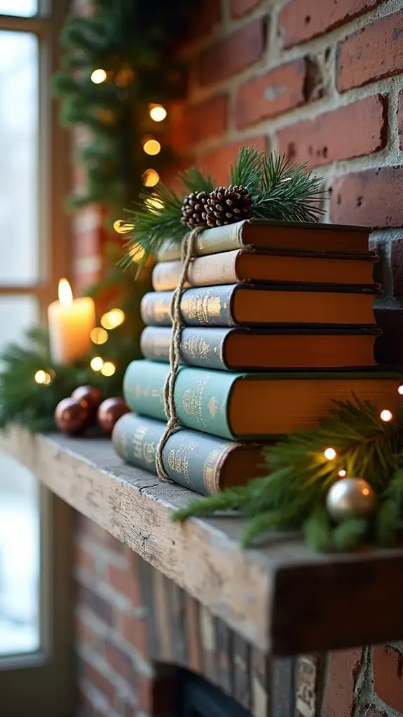 festive holiday book display