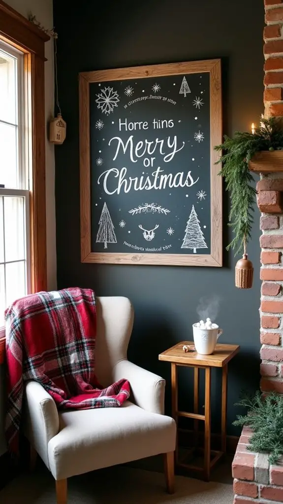 festive holiday chalkboard art