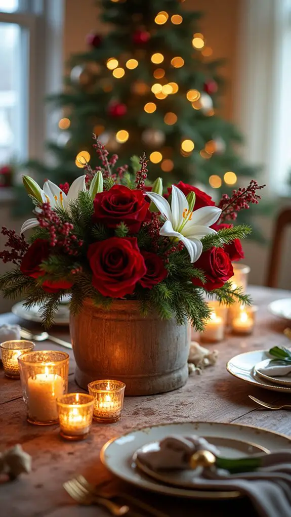 festive holiday floral centerpieces