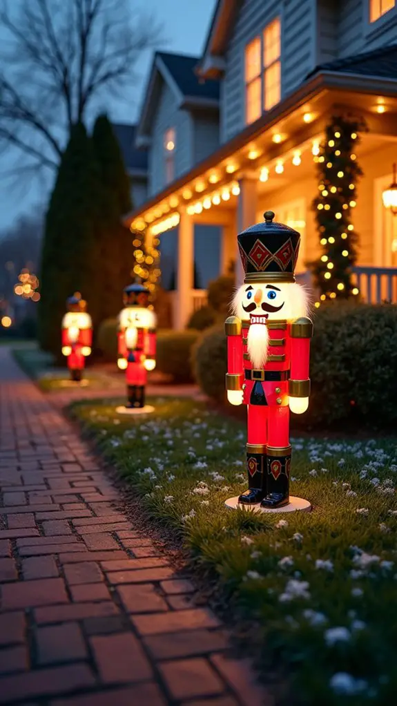 festive illuminated lawn figures