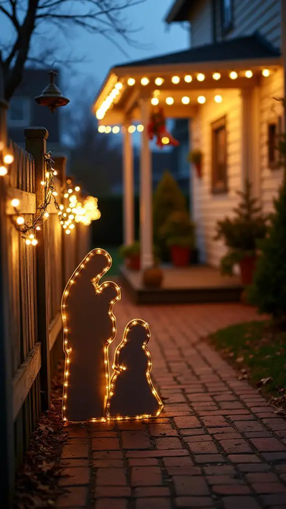 festive illuminated nativity silhouettes