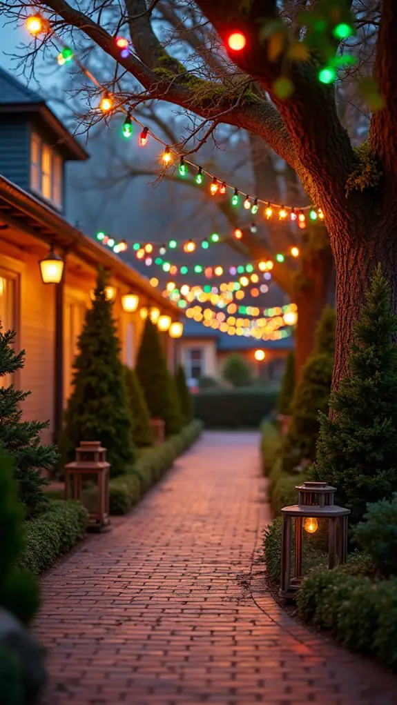 festive illuminated outdoor pathway