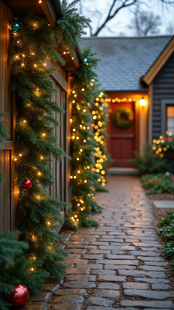 festive illuminated pathway garlands