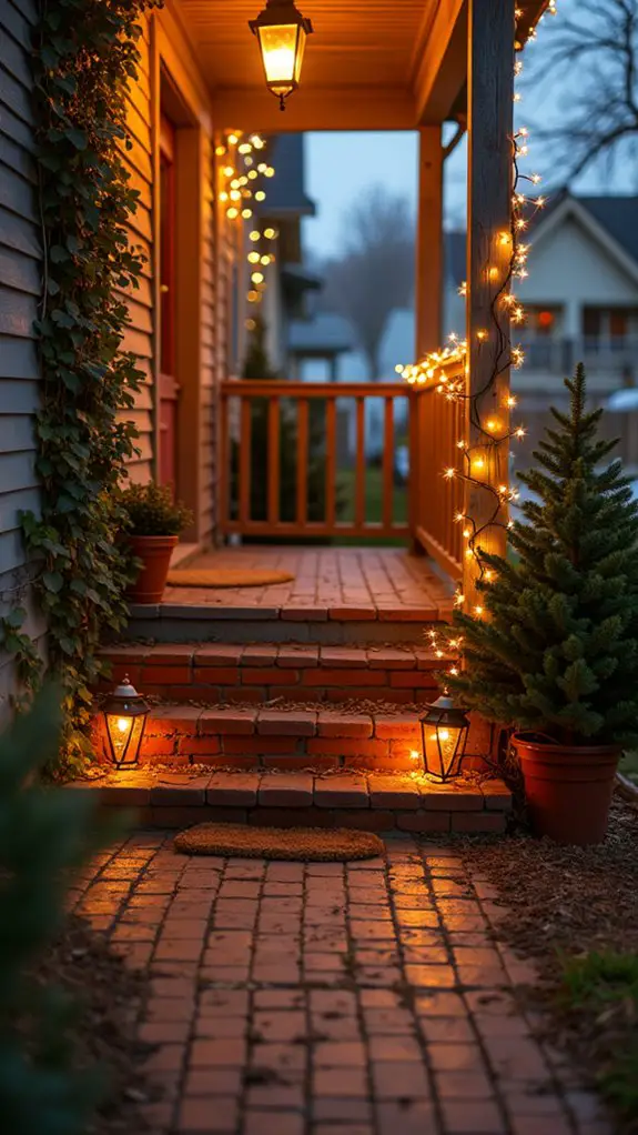 festive illuminated pathway markers